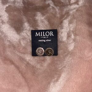 Sterling silver S studs